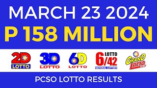 Lotto Result March 23 2024 9pm PCSO [upl. by Wolford]