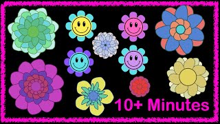 Baby Sensory Video  Colorful Dancing Flowers [upl. by Pebrook]