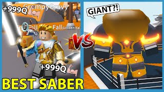 Getting The Most Expensive Saber And Defeat The Turkey Boss In Saber Simulator Fall Update [upl. by Ydeh896]