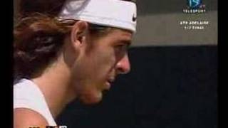 Tennis Adelaide Semifinal Guccione beats del Potro [upl. by Rawdin728]