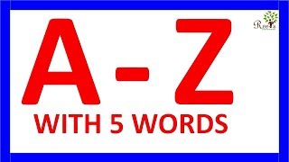 A to Z alphabets with spelling for 5 words for learning [upl. by Weiser]