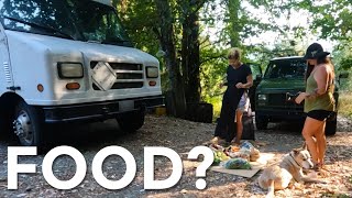 Vanlife cooking farm stand tour with Tideline to Alpine van friends [upl. by Adiahs]