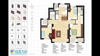 광주광역시 힐스테이트리버파크 아파트 84A1 TYPE 가구배치 프로그램 [upl. by Reitrac]