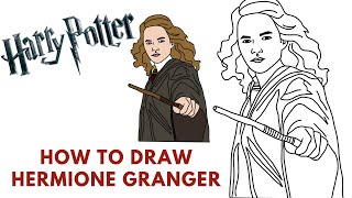 How To Draw Hermione Granger  From Harry Potter  StepByStep [upl. by Aedni]