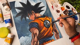 Son Goku Drawing Goku Drawing Acrylic Painting Tutorial 😍 [upl. by Nadoj]