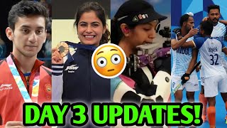 India Olympics DAY 3 BIG UPDATES 😳 Paris Olympics 2024  Shooting Archery Hockey Badminton News [upl. by Malachi]