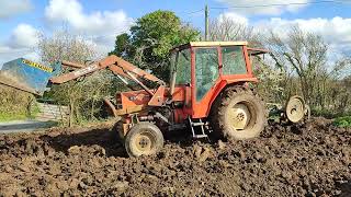 Ploughing In Muk With a Vintage Plough [upl. by Metah]