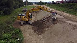 EXCUVATORKOMATSU PC240 NLCLKW LOADLEICA GPSERDBAUHOCHWASSERSCHUTZMAN TRUCKS [upl. by Eilloh]