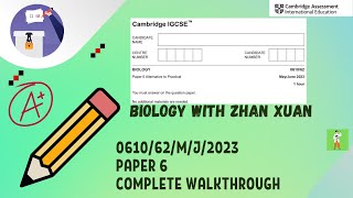 IGCSE Biology 0610  061062MJ23  MayJune 2023 Paper 62 [upl. by Enelloc]