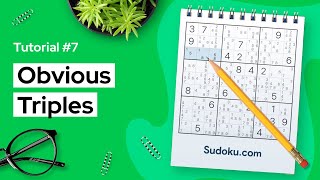 Obvious triples  a Sudoku technique for beginners [upl. by Aisats]