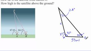 PC  Law of Sines Satellite Example [upl. by Akkire251]