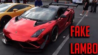 FAKE LAMBORGHINI At LAMORGHINI NEWPORT BEACH SUPERCAR SHOW [upl. by Eyatnod]