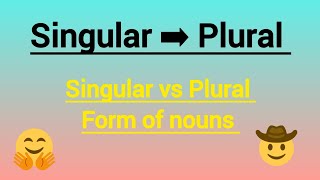 Singular Plural nouns l singular plural form of nouns l singular number plural number l Singular [upl. by Ahsilac107]