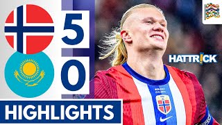 Haaland HATTRICK🔴 Norway vs Kazakhstan 50 Extended HIGHLIGHTS  UEFA Nations League [upl. by Brigitta285]