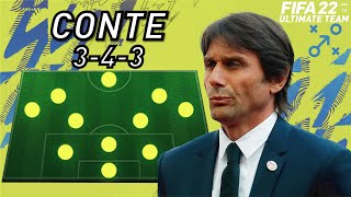 FIFA 22 ULTIMATE TEAM ANTONIO CONTE 3421 CUSTOM TACTICS [upl. by Akfir]