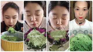 Best matcha green tea powder amp Eating matcha powdered ice amp matcha benefits amp Matcha ice mukbang 46 [upl. by Erny322]