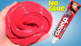 NO GLUE TOOTHPASTE SLIME🩸 How to make Slime With Close up Toothpaste and Flour Without Glue or Borax [upl. by Olegna]