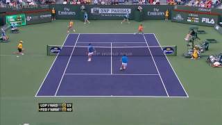 Indian Wells 2011 Halve Finale  Federer amp Wawrinka vs Lopez amp Nadal [upl. by Rot10]