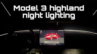 2024 Tesla Model 3 Highland night lighting  AT NIGHT [upl. by Ailedua]