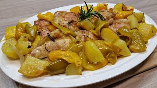 HAI MAI MANGIATO UN POLLO COSI DELIZIOSO TENERO E SUCCOSO POLLO AL FORNO CON PATATE E PEPERONI [upl. by Wake31]