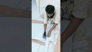 2x4 porcelain tile easy cutting skills tilecutting youtubeshorts shorts [upl. by Eimarrej789]