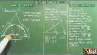 SEMEJANZA DE TRIANGULOS PRIMER CRITERIO  EJERCICIOS RESUELTOS [upl. by Yelak]