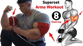 Biceps And Triceps Superset workout at gym  8 effective exercises [upl. by Feliks385]