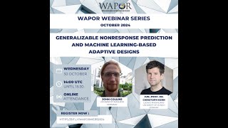 WAPOR webinar Generalizable Nonresponse Prediction and Machine Learningbased Adaptive Designs [upl. by Esille]