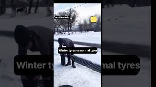 Normal tyre VS snow tyre🔥🚗  Best for ice shorts viral [upl. by Sebastiano]