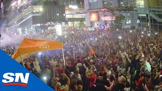 Canadiens Fans React To Artturi Lehkonen’s Overtime Winner Outside The Bell Centre [upl. by Ekusuy992]