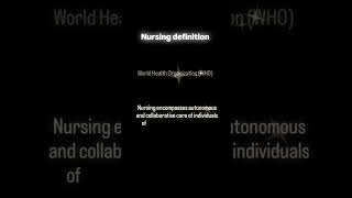 Nursing definitionimp for gnm nursingnursingdefination nursing who nursingstudy19 nursingimp [upl. by Ahders]