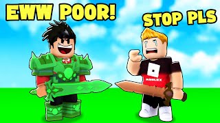 I caught RICH KID bullying POOR KID bedwars [upl. by Nwahsal]