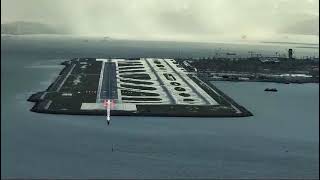 Beautiful LANDING of BOEING 747 at Hong Kong airport its looks like SIM but its REAL [upl. by Acsecnarf582]