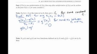 Any Two Antiderivatives Differ by a Constant [upl. by Melany160]