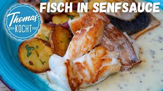 Fisch in Senfsauce mit Bratkartoffeln  Hamburger Pannfisch [upl. by Akayas]