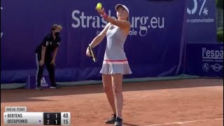 Jelena Ostapenko vs Kiki Bertens  WTA Strasbourg 2020 R2  Extended Highlights [upl. by Wylde]