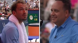 Daniil Medvedev threatens to take a s during Canadian Open match in unusual incident [upl. by Okihsoy]