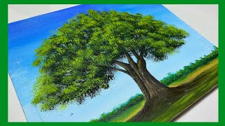 Como Pintar un ARBOL con Acrilico Paso a Paso Muy Facil  Tutorial de Pintura Acrilica 75 [upl. by Loma812]