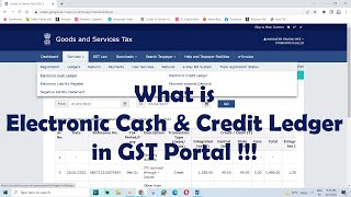 What is Electronic Cash Ledger and Electronic Credit Ledger in GST Portal [upl. by Baoj]