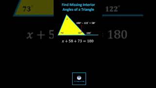 Find a Missing Interior Angle of a Triangle Given an Interior and Exterior Angle [upl. by Nosnek]