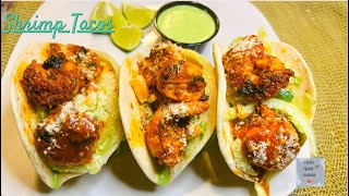 Shrimp Tacos with Creamy Cilantro Sauce  Best Shrimp Tacos [upl. by Anderson]