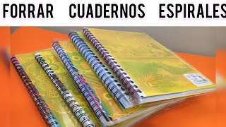 Como forrar cuadernos ESPIRALES con papel ADHESIVO CONTACT [upl. by Yetta]