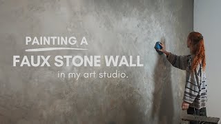 How I made this faux stone wall using just wall paints [upl. by Jacobina966]