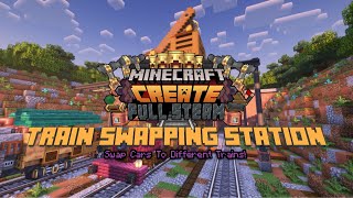 Minecraft Create 05 Full Steam  Train Swapping Station [upl. by Aelanna921]