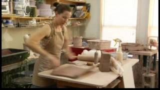 How to Make a Clay Planter  Hand Making a Clay Slab [upl. by Dwan793]