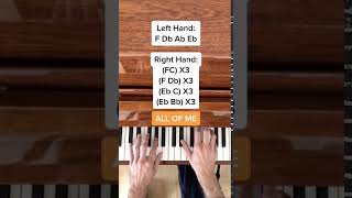 John Legend  All Of Me EASY Piano Tutorial with Letter Notes Shorts [upl. by Acilegna]