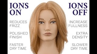 Do ionic hair dryers work Blow dry comparison ions on VS ions off [upl. by Avat295]