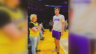 NC teen battling cancer gets HUGE surprise from the Los Angeles Lakers [upl. by Learrsi]