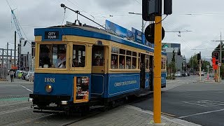 Sydney R Class Tram no 1808  1888 going over Manchester  Litchfield Sts Intersection in Chch [upl. by Dulcine]