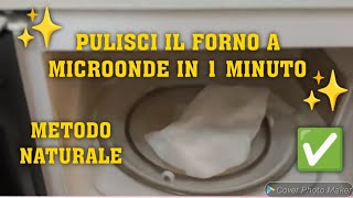 PULISCI IL FORNO A MICROONDE IN 1 MINUTO✅️microonde cleaninghacks cleaning cleaningtips [upl. by Beghtol]